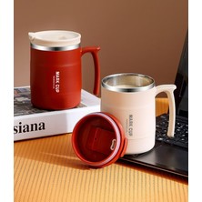 Dilele 304 Paslanmaz Çelik Kupa/kahve Fincanı/kahvaltı Bardağı/ofis Su Bardağı/termos Bardak, Katlanır Kaşık ve Pipet, 400ML (Yurt Dışından)