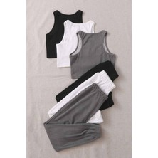 Merry See 3 Lü Set Kolsuz Peluş Polar Alt Üst Pijama Takımı