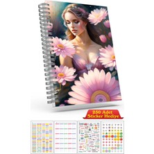 Cabuk Baskı A5 Boyutunda Ajanda Süresiz Haftalık Planlayıcı Defter (250 Adet Sticker Hediyeli)