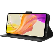 Xshop Vivo Y36 4g / Y36 5g Cep Telefon Kılıfı Stand Standı Pu Deri Kabuk Elmas Doku Telefon Kapağı (Yurt Dışından)