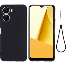 Xshop Vivo Y16 4g Telefon Kasası, Sıvı Silikon + Yumuşak Astar Koruyucu Arka Kapak Kayışlı (Yurt Dışından)