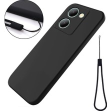 Xshop Vivo Y36 4g Yumuşak Astar Sıvı Silikon Telefon Kapağı Strap ile Anti Dust Anti Cep Telefon Kılıfı (Yurt Dışından)