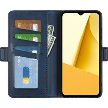 Xshop Vivo Y16 4g Buzağı Dokusu Pu Deri Kılıf Çift Manyetik Toka Stand Cüzdan Folio Flip Telefon Kapağı (Yurt Dışından)