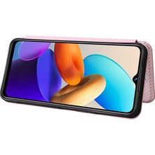 Xshop Vivo Y22S 4g / Y35 4g (2022) Manyetik Otomatik Emici Karbon Fiber Doku Pu Deri Telefon Kasa Kartı Yuva Tasarımı Damla Geçirmez Stand Kapağı (Yurt Dışından)