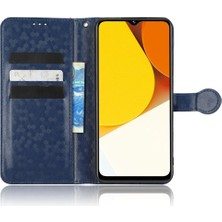 Xshop Vivo Y35 4g (2022) Flip Cüzdan Stand Dot Desen Baskılı Pu Deri Manyetik Toka Telefon Kapağı Kayışlı (Yurt Dışından)