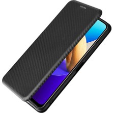 Xshop Vivo Y22S 4g / Y35 4g (2022) Manyetik Otomatik Emici Karbon Fiber Doku Pu Deri Telefon Kasa Kartı Yuva Tasarımı Damla Geçirmez Stand Kapağı (Yurt Dışından)