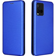 Xshop Vivo Y21/Y33S Kart Yuvalı Karbon Fiber Dokulu Deri Telefon Kılıfı (Yurt Dışından)