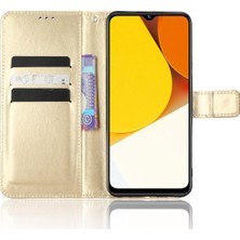 Xshop Vivo Y35 4g (2022) / Y22S 4g / Y22 4g Pu Deri Deri Şok Geçirmez Cep Telefon Kılıfı Çılgın At Dokusu Dikkat Stand Cüzdan Kapağı (Yurt Dışından)