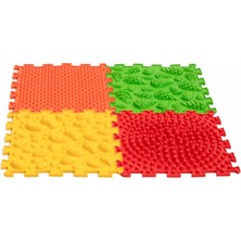 Ortohalı Renkli 4 Modüllü Ortopedik Halı Çocuk duyu matları Renkli Puzzle Çocuk Masaj Halıları OH401