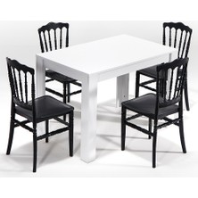 Mobetto Arda / Miray Mutfak Masa Takımı 4 Sandalye 1 Masa - Siyah