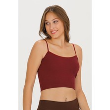 Sensu Kadın Fitilli Kumaş Ip Askılı Crop Büstiyer - CROP120