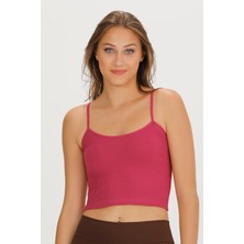 Sensu Kadın Fitilli Kumaş Ip Askılı Crop Büstiyer - CROP120