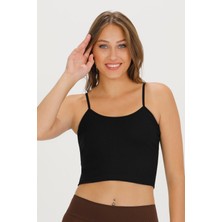 Sensu Kadın Fitilli Kumaş İp Askılı Crop Büstiyer M Beden Nefes Alabilir Hafif Tasarım