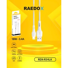 Raedox USB To Lightning 18W 3.4A Hızlı Kablo