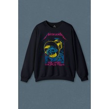 So Cool Lacivert Sweatshirt Metallica For Whom The Bell Tolls New Yeni Rock Metal Müzik Baskılı Unisex Sweat