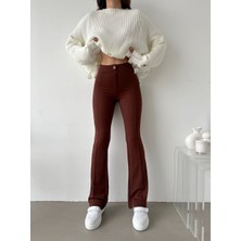 MST Clothing Kadın Yüksek Bel Esnek Kumaş Palazzo Pantolon