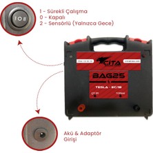 Çita - 40 Dönüm Için Güneş Panelli ve Akülü Hazır Elektrikli Çit Makinesi Seti