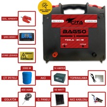 Çita - 50 Dönüm Için Güneş Panelli ve Akülü Hazır Elektrikli Çit Makinesi Seti