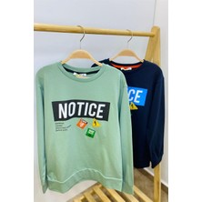 Alg Erkek Çocuk Notice Baskılı Şardonlu Sweatshirt 424468 Çağla Yeşili