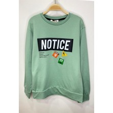 Alg Erkek Çocuk Notice Baskılı Şardonlu Sweatshirt 424468 Çağla Yeşili