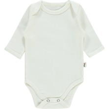 Civil Baby Beyaz Uzun Kollu Bebek Çıtçıtlı Badi 0-1 Ay %100 Pamuklu Konfor