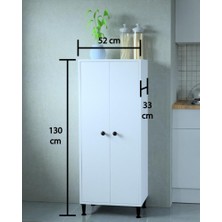 Mobilique Çok Amaçlı Dıdım Dolap Beyaz Suntalam Malzeme ile 130 cm Yükseklik 52 cm Genişlik