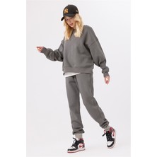 Gothamvibes Kadın Vibe Oversize Antrasit Sweatshirt