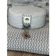 Yoga Meditasyon Yer Minder Seti, Zabuton Organik Pamuk Dolgulu, Zafu Karabuğday Kabuğu Dolgulu
