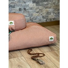 Yoga Meditasyon Turuncu Set, Desenli, Zafu Karabuğday Kabuğu, Zabuton Organik Pamuk Dolgulu
