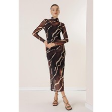 By Saygı Önü Büzgülü Astarlı Florence Tül Elbise