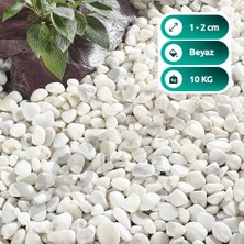 Bozsan Beyaz Dolomit Taş 10 kg 1-3cm Dolomit Taşı Bahçe Süs Akvaryum Taşı Dere Çakıl Taşı