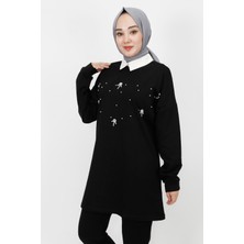 Coolest Butik 71119 Gömlek Yaka Inci ve Taş Detaylı 2 Ip Kumaş Takım