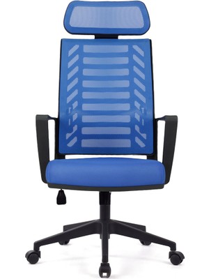 Herkese Mobilya Gardena Mavi Fileli Çalışma Koltuğu Ofis Koltuğu Büro Koltuğu Ofis Sandalyesi Plastik Ayak