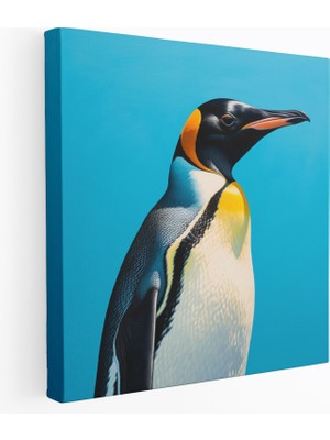 Painted Anarchy Görkemli Imparator Penguen Kanvas Tablo - Penguen, Penguen, Canlı Mavi, Büyüleyici, 30X30