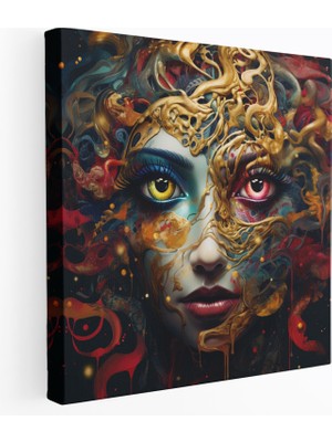 Painted Anarchy Medusa Hipnotik Duvar Dekorasyonu - Medusa, Hipnotik Gözler, Duvar Dekorasyonu, Dijital Tasarım, 30X30