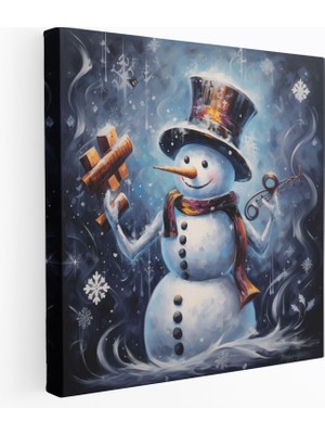 Painted Anarchy Müzikal Kardan Adam Duvar Tablosu - Kardan Adam, Duvar Süslemesi, Kanvas Tablo, Oynak, 30X30