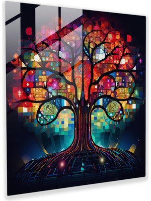 Painted Anarchy Hayat Ağacı Duvar Dekorasyonu - Modern Dijital Sanat Eseri - Hayat Ağacı, Kanvas Tablo, Çağdaş Tarz, Kanvas, 30X30