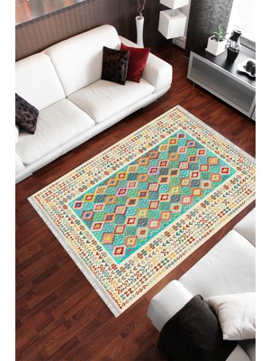 Homier Collection Homier Cotton Kalitesi Yıkanabilir Kaymaz Taban Kilim ve Yolluk H-OT-4130A