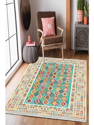 Homier Collection Homier Cotton Kalitesi Yıkanabilir Kaymaz Taban Kilim ve Yolluk H-OT-4130A