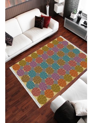 Homier Collection Homier Cotton Kalitesi Yıkanabilir Kaymaz Taban Kilim ve Yolluk H-PW-8051B