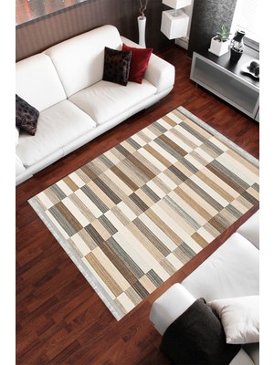 Homier Collection Homier Cotton Kalitesi Yıkanabilir Kaymaz Taban Kilim ve Yolluk H-PW-8024A