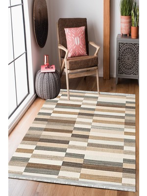 Homier Collection Homier Cotton Kalitesi Yıkanabilir Kaymaz Taban Kilim ve Yolluk H-PW-8024A