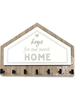 CajuArt Gri Kahverengi Üçgen Keys For Home Askı Anahtarlık Dekor