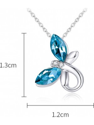 Safety1 Romantik Sevgililer Yeni Yıl Hediyesi Mücevher Kolye, Kadınlar Için Kristal Kolye Kolye Takı Kadınlar Için Birthstone Kolye, Kelebek (Yurt Dışından)