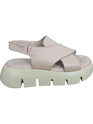 Dünya Shoes  Deri Kadın Sandalet