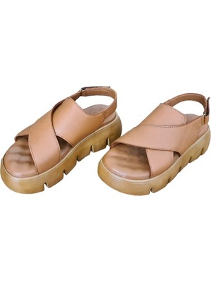 Dünya Shoes  Deri Kadın Sandalet