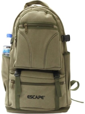 TahTicMer Escape 508 Dağcı Sırt Çantası Kanvas Kumaş Spor Outdoor Dağcı Kampçı Körüklü Sırt Çantası Günlük Kullanım Ortopedik Haki