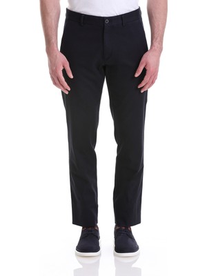 Hatemoğlu Lacivert Regular Fit Desenli Pamuklu Yandan Cepli Basic Kanvas Pantolon