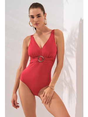 Pierre Cardin Stella V Yaka Tokalı Korseli Mayo Kırmızı 231133