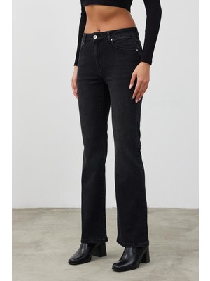 Vena Kadın Emilie Black Bootcut Jean Pantolon